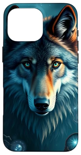 Hülle für iPhone 16 Pro Max Design „Wolf Mystical Spirit“ von Enchanted Wolf Fantasy & Mystical Art