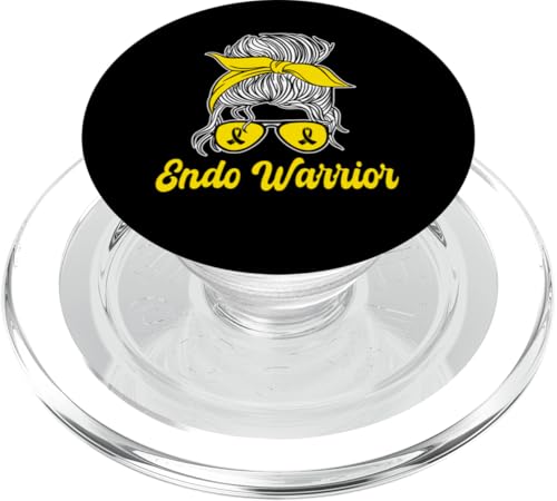 Endo Warrior Girl Messy Hair Bun Women Endometriose Disease PopSockets PopGrip für MagSafe von Endometriosis Awareness Month Support Design