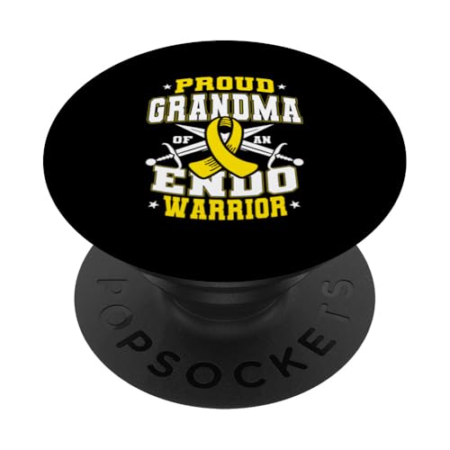 Stolze Großmutter einer Großmutter mit gelbem Band von Endo Warrior PopSockets Klebender PopGrip von Endometriosis Awareness Month Support Design