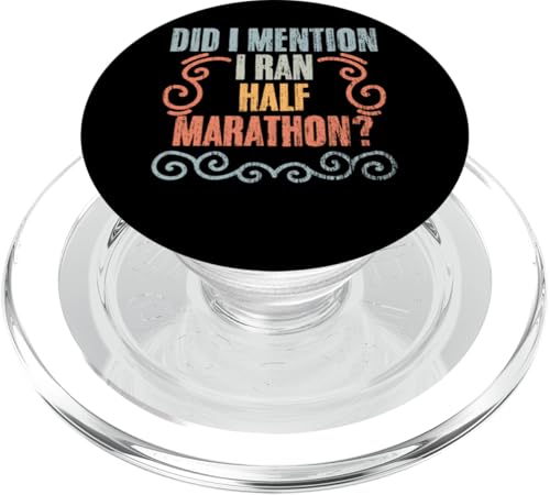 Habe ich schon erwähnt, dass ich einen Halbmarathon gelaufen bin? Retro-Halbmarathonläufer PopSockets PopGrip für MagSafe von Endurance Marathon Halfway Hustle