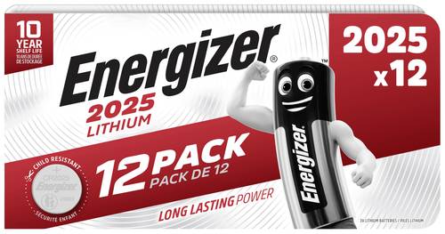 Energizer Knopfzelle CR 2025 3V 12 St. 163 mAh Lithium von Energizer