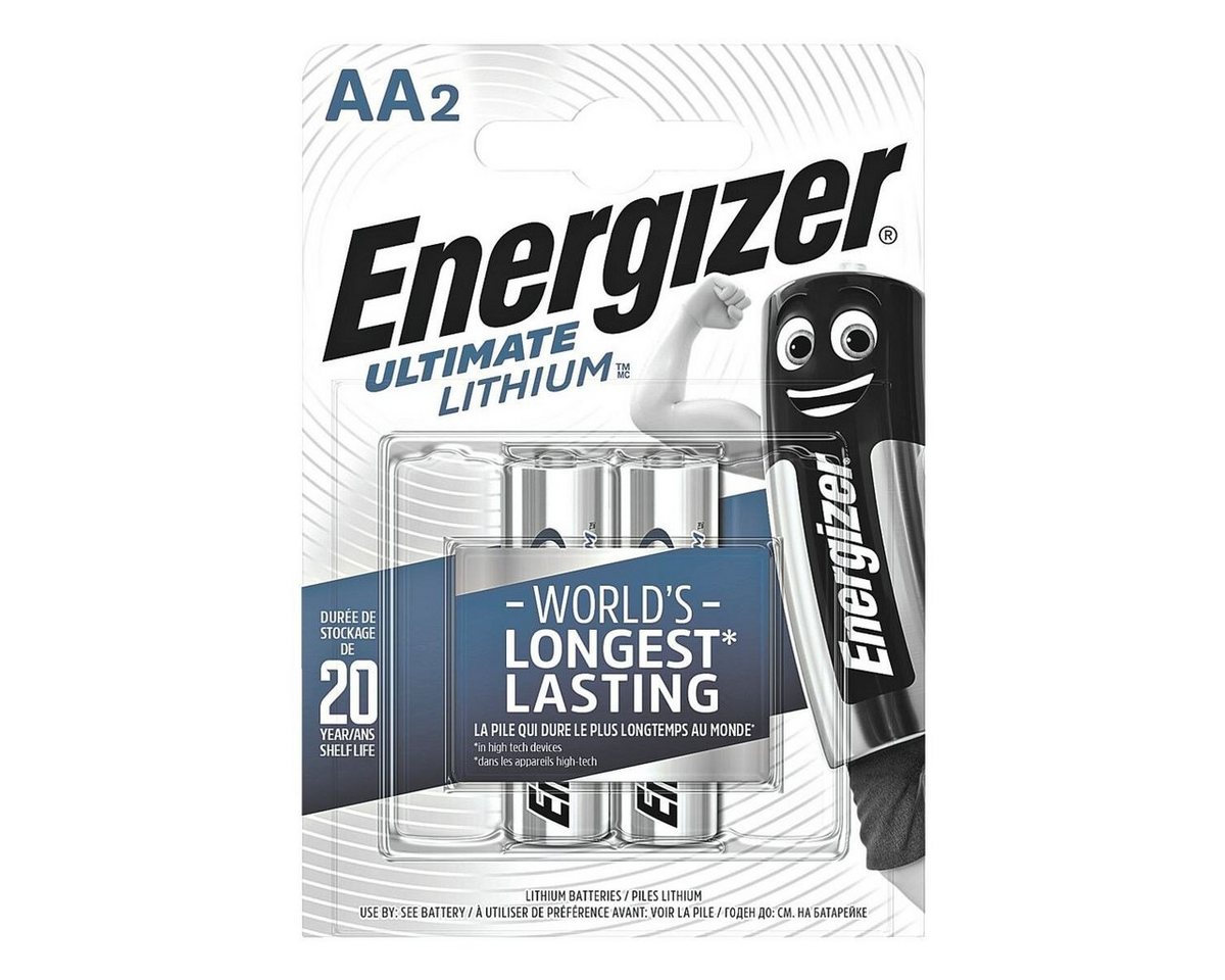 Energizer Ultimate Lithium Batterie, (2 St), AA, mit langer Lebensdauer von Energizer