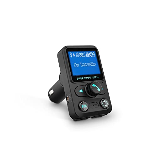 Energy Sistem Car Transmitter FM Xtra (FM-Transmitter zum Musikhören im Auto, 1,4" LCD, Bluetooth®, microSD, Ordner-Navigation, USB-MP3, Sprachsteuerung) - Schwarz von Energy Sistem
