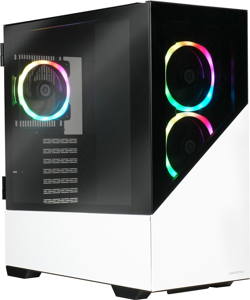 Enermax K8 - Midi Tower - PC - Schwarz/Wei� - ATX - micro ATX - Mini-ITX - SPCC - Geh�rtetes Glas - Gaming (ECA-EK8-WW-ARGB) von Enermax