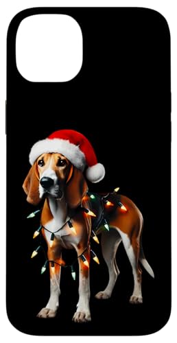 Hülle für iPhone 14 Plus Englischer Fuchshund Hund Weihnachtsmannmütze Weihnachtsbeleuchtung Besitzer Mama von English Foxhound Dog Christmas Products