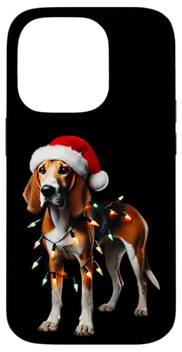 Hülle für iPhone 14 Pro Englischer Fuchshund Hund Weihnachtsmannmütze Weihnachtsbeleuchtung Besitzer Mama von English Foxhound Dog Christmas Products