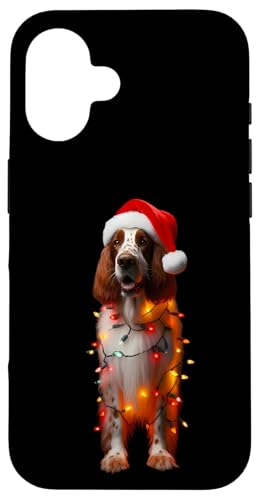 Hülle für iPhone 16 English Setter Weihnachtsmannmütze, Weihnachtsbeleuchtung, Hundebesitzer, Mutter, Papa von English Setter Christmas Products