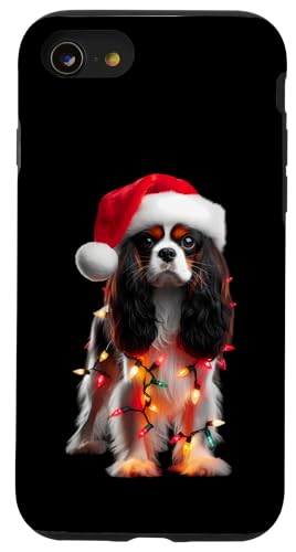 Hülle für iPhone SE (2020) / 7 / 8 Englischer Spielzeug-Spaniel-Hund, Weihnachtsmannmütze, Weihnachtsbeleuchtung, Besitzer, Mutter von English Toy Spaniel Dog Christmas Products