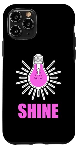 Hülle für iPhone 11 Pro Glänzende rosa Glühbirne, mädchenhaftes Elektriker weibliches leuchtendes Licht von Enlightened cute feminine positivity by Weilertsen