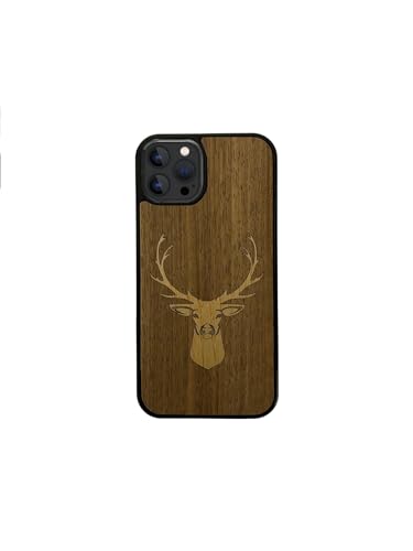 Enowood Handyhülle aus Holz iPhone Artisanal - Cerf - iPhone 12 - Noyer von EnoWood