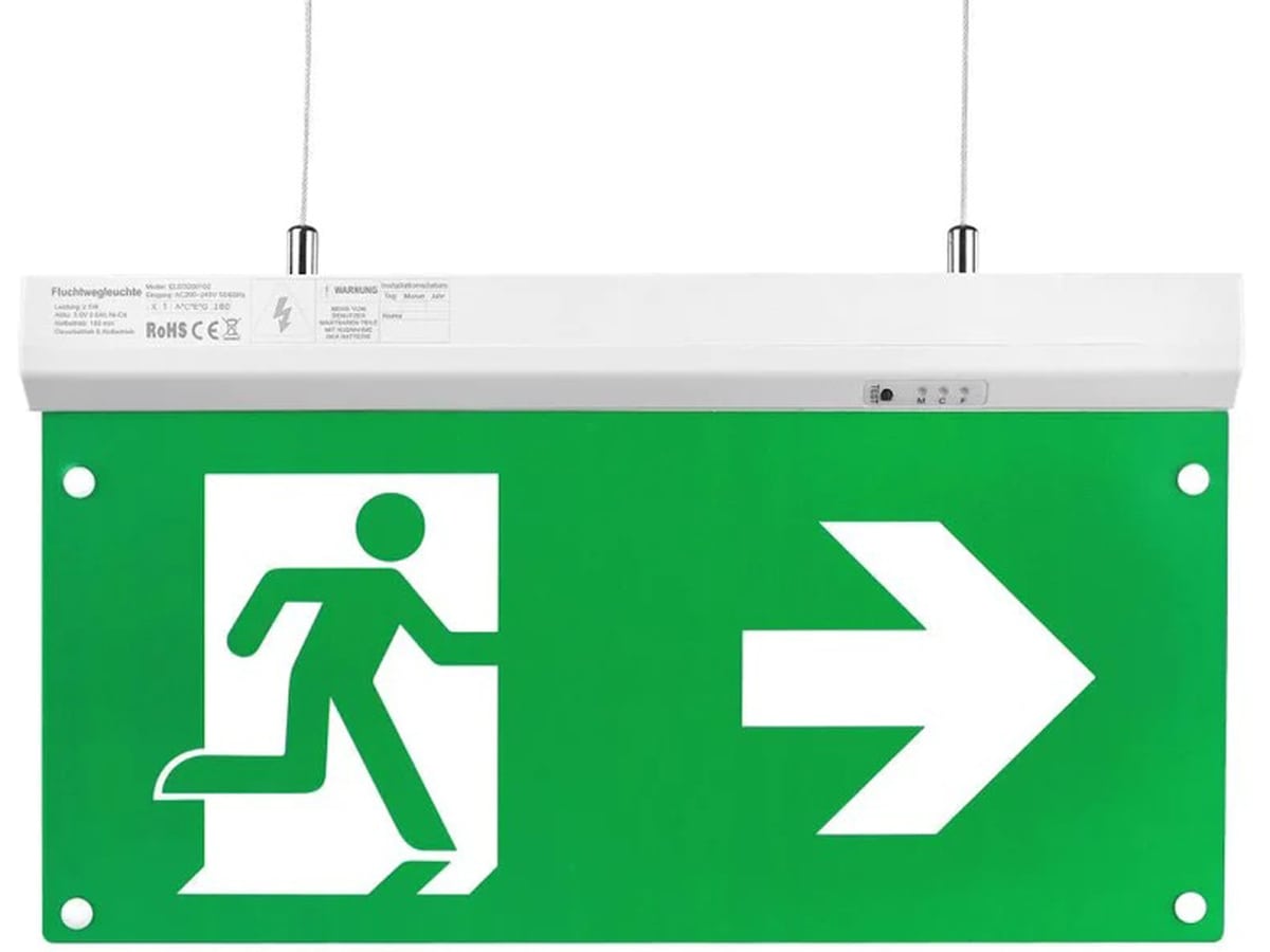 ENOVALITE LED-Fluchtwegleuchte, 200102, inkl. Notstromeinheit, TEST-Funktion von Enovalite