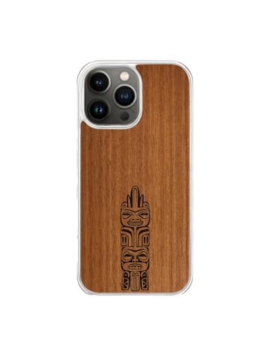 Enowood Schutzhülle aus Holz, für iPhone, handgefertigt, transparent, Totem – iPhone 13 Pro Max – Makore von Enowood