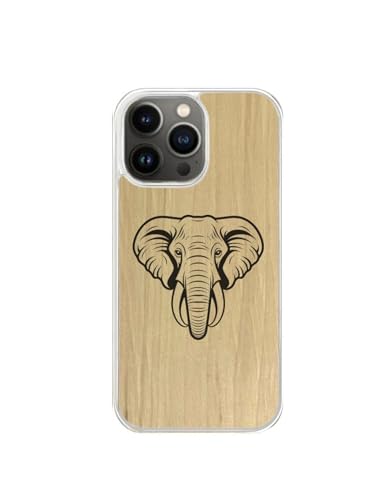 Enowood Schutzhülle aus Holz, kompatibel mit iPhone, handgefertigt, transparent – Elefant – iPhone 11 – Charme von Enowood