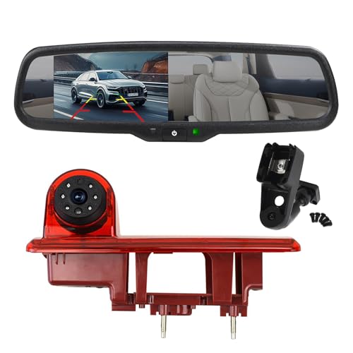 Auto High Mount Bremslicht Rückfahrkamera mit Monitor-Kit für (ab 2014) Renault Traffic Rückfahrkamera Opel/Vauxhall Vivaro Parken Rückfahrkamera (10,9 cm Nr. 13 Halterung) von EnruigeOK