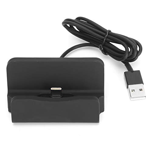 Handy Ladestation, Handy Ladestation USB C, 1m Schwarz Kunststoff Typ-C-Ladestation, Tragbar USB C Ladestation für Zuhause und Büro(Schwarz) von Entatial