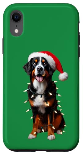 Hülle für iPhone XR Entlebucher Sennenhund Weihnachtsmannmütze Weihnachtsbeleuchtung Besitzer von Entlebucher Mountain Dog Christmas Products