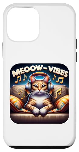 Hülle für iPhone 12 mini Meeow-Vibes Katze Kopfhörer Sofa Musik von Entspannte Katzenmusik Liebhaber Kopfhörer