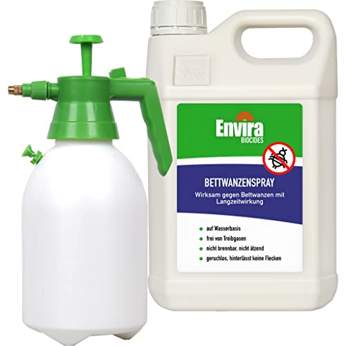 Envira Bettwanzen-Spray 5 Liter + Sprüher - Bettwanzen-Bekämpfung für Matratzen & Textilien - Mittel gegen Bettwanzen & Larven - Bettwanzen bekämpfen - Geruchlos & auf Wasserbasis von Envira