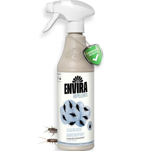 Envira Silberfisch Abwehrspray 500 ml - Spray mit Langzeitwirkung gegen Silberfische & Papierfische - Mittel gegen Silberfische in der Wohnung - Effektiv Silberfischchen loswerden (PT19) von Envira