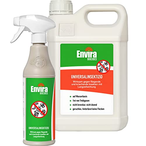 Envira Universal Insektenschutz - Hochwirksames Insekten-Spray Mit Langzeitschutz - Auf Wasserbasis - 500ml + 5Ltr von Envira