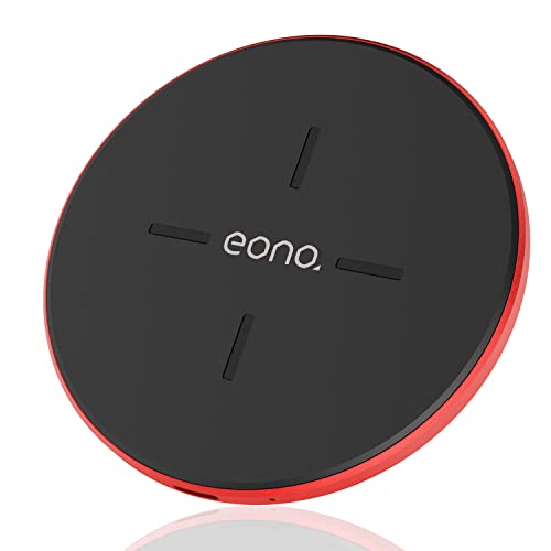 Eono C1-kabelloses-Ladegerät-Qi 15W Handy-Induktionsladegeräte-Wireless Charger-schnelles kabelloses LadePad für iPhone 13/12 Mini/12 Pro-Rot(Kein Netzteil) von Eono