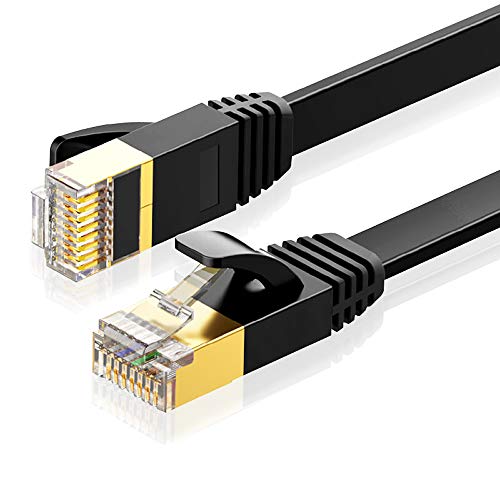 Eono Cat8 LAN Kabel 5M- CAT 8 Netzwerkkabel und 40Gbps 2000MHz Ethernet Kabel mit Vergoldetem RJ45 S/FTP für Router, Modem, Switch, Xbox One, PS5, PS4, TV (Black, 5M/16FT) von Eono