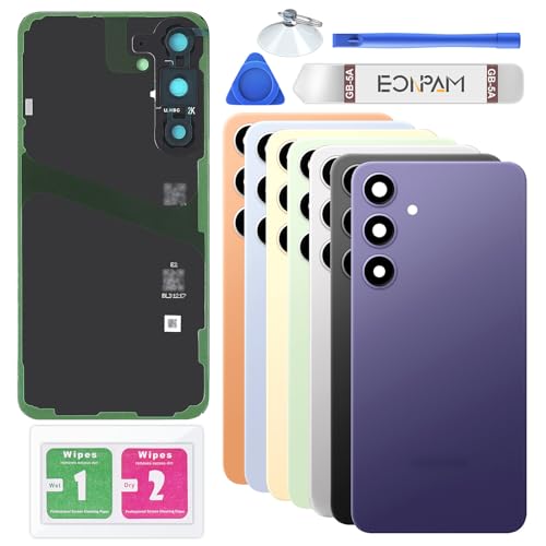 Eonpam Akkudeckel für Samsung Galaxy S24+ Plus S926 Rückseite Glas Original Backcover Back Glas Ersatz Reparatur Set mit Kameraobjektiv (Violett) von Eonpam