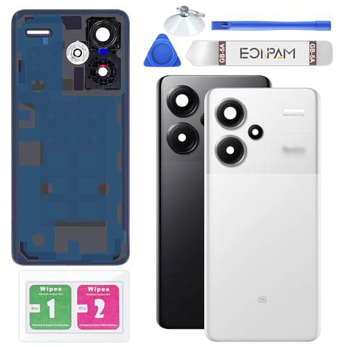 Eonpam Akkudeckel für Xiaomi Redmi Note 13 Pro+ Plus Rückseite Glas Original Backcover Back Glas Ersatz Reparatur Set mit Kameraobjektiv (Weiß) von Eonpam