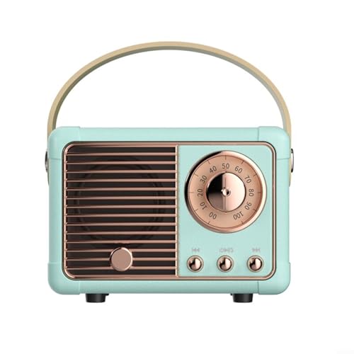 EpheyFIF Retro-Radio, tragbares Radio, Retro, Smart-Lautsprecher, kabellose Karte, Mini-Subwoofer, unterstützt TF-Karte, kleine tragbare Radios, USB-Kabel, 10 m Reichweite (blau) von EpheyFIF