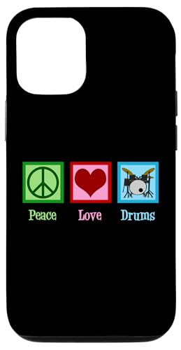 Hülle für iPhone 13 Pro Peace Love Drums Süßer Schlagzeuger von Epic Love Designs