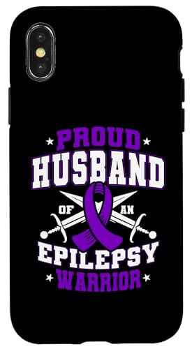 Hülle für iPhone X/XS Stolzer Ehemann eines Epilepsiekriegers Purple Ribbon Fighter von Epilepsy Awareness Month Support Design