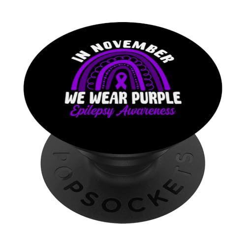 Im November tragen wir lila Epilepsie-Bewusstsein PopSockets Klebender PopGrip von Epilepsy Awareness Month Support Design