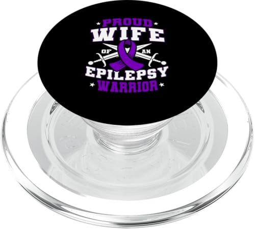 Stolze Ehefrau eines Epilepsiekriegers Purple Ribbon Fighter PopSockets PopGrip für MagSafe von Epilepsy Awareness Month Support Design