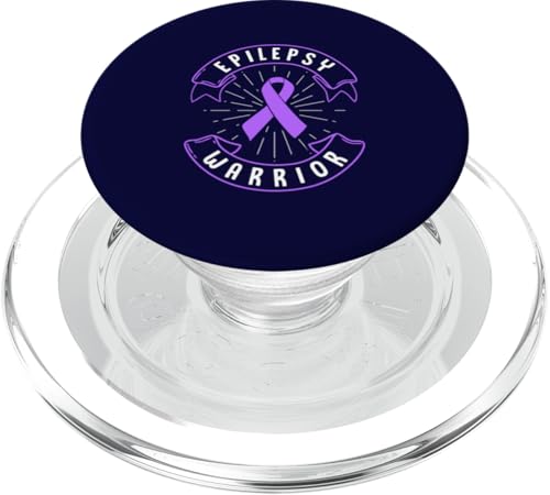 Epilepsie-Bewusstsein Vollzeit-Überlebende epileptischer Krieger PopSockets PopGrip für MagSafe von Epilepsy Purple Ribbon Support