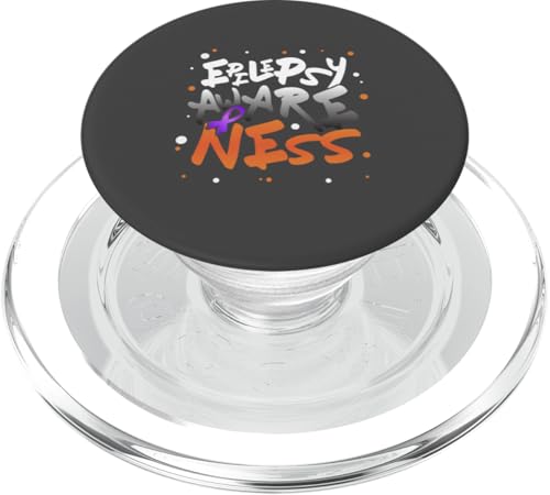 Epilepsie-Bewusstsein Vollzeit-Überlebende epileptischer Krieger PopSockets PopGrip für MagSafe von Epilepsy Purple Ribbon Support