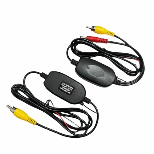 Epronic 2,4 GHz RCA Sender & Empfänger Drahtloser Kit für Auto Rückfahrkamera Monitor Kabellos Adapter für Auto Kamera 12V Farben Videoübermittler von Epronic