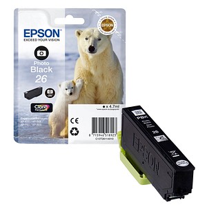 EPSON 26 / T2611  Foto schwarz Druckerpatrone von Epson