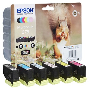 EPSON 378/T37884  schwarz, cyan, magenta, gelb, light cyan, light magenta Druckerpatronen, 6er-Set von Epson
