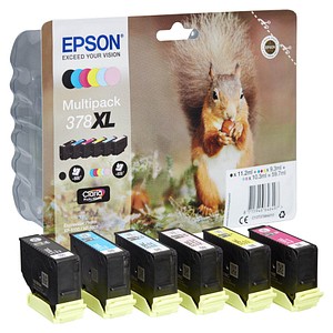 EPSON 378XL/T37984  schwarz, cyan, magenta, gelb, light cyan, light magenta Druckerpatronen, 6er-Set von Epson