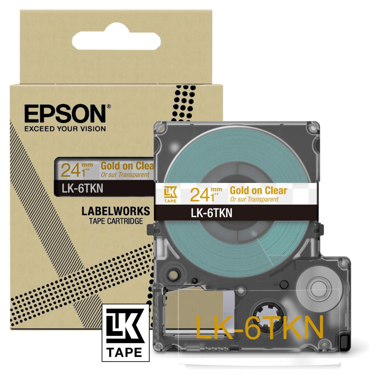 EPSON Band LK-4WBW - 24 mm - Gold auf durchsichtig von Epson