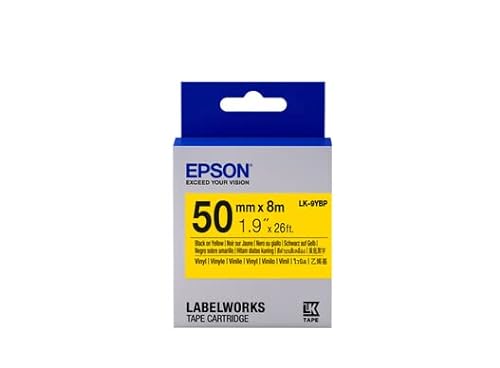 EPSON - LABELWORKS SUPPLIES S6 LK-9YBP Klebeband, Pastellfarben, Gelb, Schwarz, 50 mm, 8 m von Epson