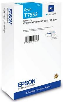 Epson C13T75524N. Tintenpatronenkapazität: Hohe (XL-) Ausbeute, Versorgungstyp: Einzelpackung, Seitenergebnis Farbtinte: 4000 Seiten, Volumen Farbtinte: 39 ml, Menge pro Packung: 1 Stück(e) (C13T75524N) von Epson