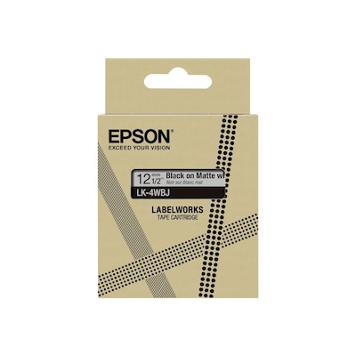 Epson C53S672062 Schriftband LK-4WBJ Matt 12mm x 8m schwarz auf weiß von Epson