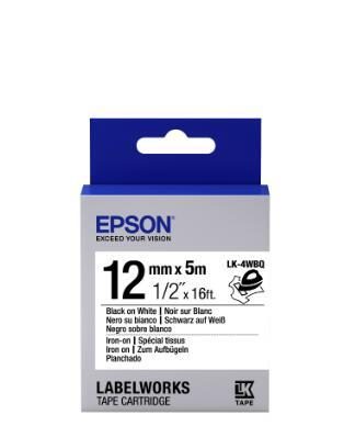 Epson LabelWorks LK-4WBQ - Schwarz auf Weiß - Rolle (1,2 cm x 5 m) von Epson