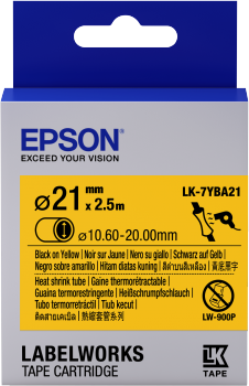 Epson LabelWorks LK-7YBA21 - Schwarz auf Gelb - Rolle (3,6 cm x 3 m) 1 Rolle(n) Rohr - f�r LabelWorks LW-1000, LW-300, LW-400, LW-600, LW-700, LW-Z900 von Epson