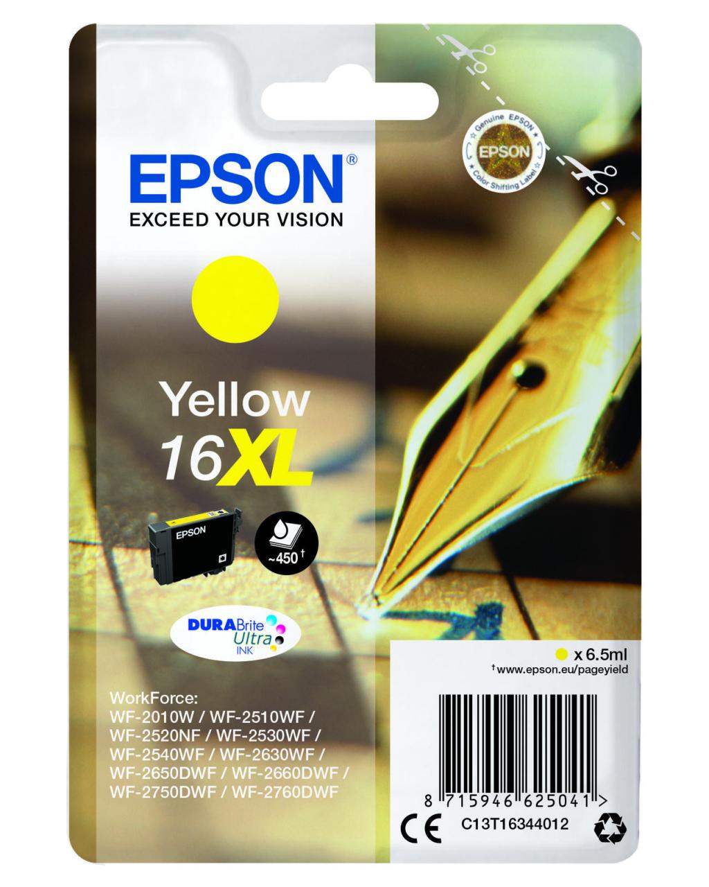 Epson Original 16XL Füller Druckerpatrone - gelb (C13T16344012) von Epson