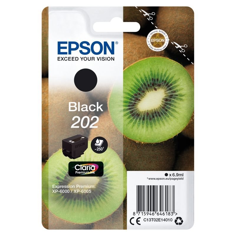 Epson Original 202 Tinte schwarz - C13T02E14010 von Epson