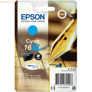 Epson Tintenpatrone Epson T1632 cyan von Epson