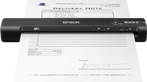 Epson WorkForce ES-60W mobiler Dokumentenscanner (Scanner, DIN A4, integrierter Akki, 600dpi, WiFi, USB 2.0) von Epson