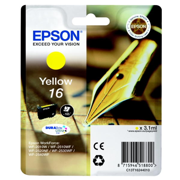 Original Epson C13T16244022 / 16 Tintenpatrone gelb von Epson